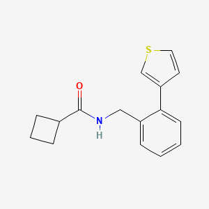 molecular formula C16H17NOS B2829606 N-(2-(thiophen-3-yl)benzyl)cyclobutanecarboxamide CAS No. 1795417-37-6