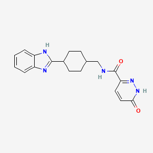 molecular formula C19H21N5O2 B2829609 N-((4-(1H-benzo[d]imidazol-2-yl)cyclohexyl)methyl)-6-oxo-1,6-dihydropyridazine-3-carboxamide CAS No. 1207037-61-3