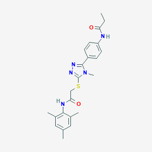 N-{4-[4-methyl-5-({2-oxo-2-[(2,4,6-trimethylphenyl)amino]ethyl}sulfanyl)-4H-1,2,4-triazol-3-yl]phenyl}propanamide