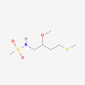 molecular formula C7H17NO3S2 B2829610 N-(2-Methoxy-4-methylsulfanylbutyl)methanesulfonamide CAS No. 2320465-93-6