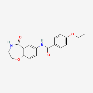 molecular formula C18H18N2O4 B2829612 4-ethoxy-N-(5-oxo-2,3,4,5-tetrahydrobenzo[f][1,4]oxazepin-7-yl)benzamide CAS No. 922078-60-2