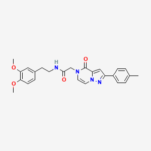 molecular formula C25H26N4O4 B2829619 N-[2-(3,4-dimethoxyphenyl)ethyl]-2-[2-(4-methylphenyl)-4-oxopyrazolo[1,5-a]pyrazin-5(4H)-yl]acetamide CAS No. 941938-26-7