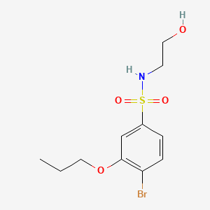 molecular formula C11H16BrNO4S B2829624 4-bromo-N-(2-hydroxyethyl)-3-propoxybenzenesulfonamide CAS No. 2126990-46-1