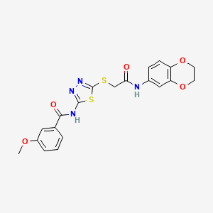 N-(5-((2-((2,3-dihydrobenzo[b][1,4]dioxin-6-yl)amino)-2-oxoethyl)thio)-1,3,4-thiadiazol-2-yl)-3-methoxybenzamide