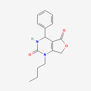 molecular formula C16H18N2O3 B2829629 1-butyl-4-phenyl-4,7-dihydrofuro[3,4-d]pyrimidine-2,5(1H,3H)-dione CAS No. 1795392-54-9