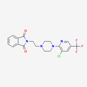 molecular formula C20H18ClF3N4O2 B2829643 2-[2-[4-[3-Chloro-5-(trifluoromethyl)pyridin-2-yl]piperazin-1-yl]ethyl]isoindole-1,3-dione CAS No. 338761-86-7