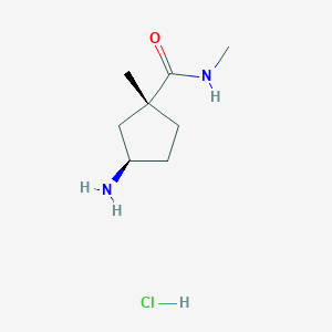 molecular formula C8H17ClN2O B2829645 (1R,3R)-3-氨基-N,1-二甲基-环戊烷羧酰胺；盐酸盐 CAS No. 2306254-64-6
