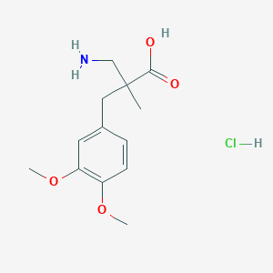 molecular formula C13H20ClNO4 B2829650 2-(氨甲基)-3-(3,4-二甲氧基苯基)-2-甲基丙酸；盐酸盐 CAS No. 2445790-71-4