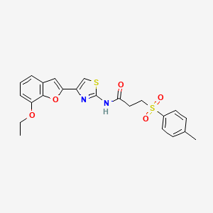 N-(4-(7-ethoxybenzofuran-2-yl)thiazol-2-yl)-3-tosylpropanamide