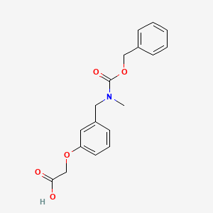 molecular formula C18H19NO5 B2829675 2-[3-[[Methyl(phenylmethoxycarbonyl)amino]methyl]phenoxy]acetic acid CAS No. 2287271-24-1