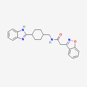 molecular formula C23H24N4O2 B2829680 N-((4-(1H-benzo[d]imidazol-2-yl)cyclohexyl)methyl)-2-(benzo[d]isoxazol-3-yl)acetamide CAS No. 1207054-59-8