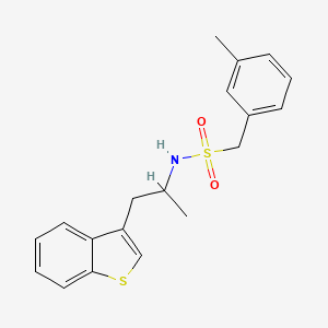 molecular formula C19H21NO2S2 B2829691 N-(1-(benzo[b]thiophen-3-yl)propan-2-yl)-1-(m-tolyl)methanesulfonamide CAS No. 2034470-67-0