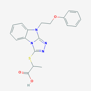 molecular formula C19H18N4O3S B282970 2-{[9-(2-phenoxyethyl)-9H-[1,2,4]triazolo[4,3-a]benzimidazol-3-yl]sulfanyl}propanoic acid 