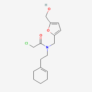 molecular formula C16H22ClNO3 B2829700 2-Chloro-N-[2-(cyclohexen-1-yl)ethyl]-N-[[5-(hydroxymethyl)furan-2-yl]methyl]acetamide CAS No. 2411239-53-5