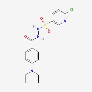 molecular formula C16H19ClN4O3S B2829701 N'-(6-chloropyridin-3-yl)sulfonyl-4-(diethylamino)benzohydrazide CAS No. 877978-87-5