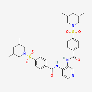 molecular formula C33H41N5O6S2 B2829703 4-(3,5-dimethylpiperidin-1-yl)sulfonyl-N-[3-[[4-(3,5-dimethylpiperidin-1-yl)sulfonylbenzoyl]amino]pyridin-4-yl]benzamide CAS No. 474881-37-3