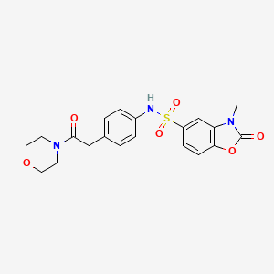 molecular formula C20H21N3O6S B2829704 3-methyl-N-(4-(2-morpholino-2-oxoethyl)phenyl)-2-oxo-2,3-dihydrobenzo[d]oxazole-5-sulfonamide CAS No. 1428348-62-2