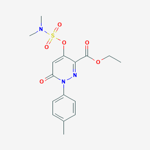 molecular formula C16H19N3O6S B2829709 Ethyl 4-(dimethylsulfamoyloxy)-1-(4-methylphenyl)-6-oxopyridazine-3-carboxylate CAS No. 899958-82-8