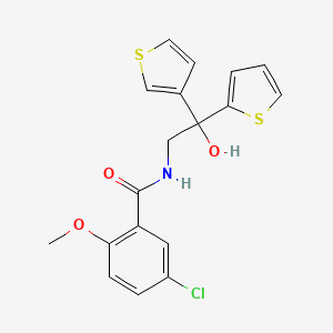molecular formula C18H16ClNO3S2 B2829713 5-氯-N-(2-羟基-2-(噻吩-2-基)-2-(噻吩-3-基)乙基)-2-甲氧基苯甲酰胺 CAS No. 2034236-98-9