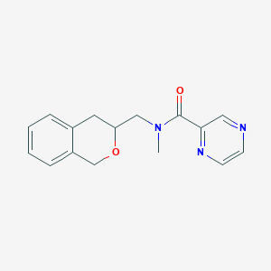 molecular formula C16H17N3O2 B2829714 N-(异色烷-3-基甲基)-N-甲基吡嗪-2-甲酰胺 CAS No. 2034581-96-7