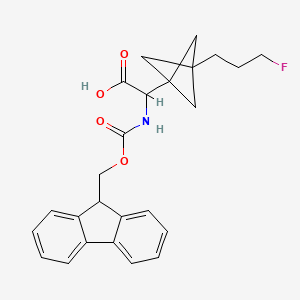 molecular formula C25H26FNO4 B2829715 2-(9H-Fluoren-9-ylmethoxycarbonylamino)-2-[3-(3-fluoropropyl)-1-bicyclo[1.1.1]pentanyl]acetic acid CAS No. 2287261-28-1