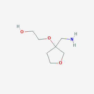molecular formula C7H15NO3 B2829716 2-{[3-(Aminomethyl)oxolan-3-yl]oxy}ethan-1-ol CAS No. 1694446-17-7