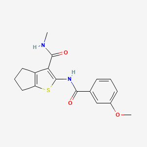 molecular formula C17H18N2O3S B2829717 2-[(3-methoxybenzoyl)amino]-N-methyl-5,6-dihydro-4H-cyclopenta[b]thiophene-3-carboxamide CAS No. 893093-28-2