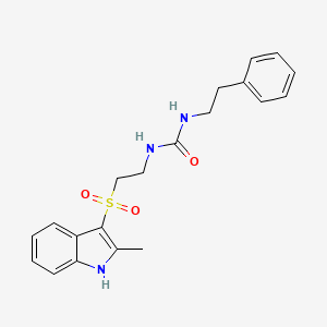 B2829718 1-(2-((2-methyl-1H-indol-3-yl)sulfonyl)ethyl)-3-phenethylurea CAS No. 946291-36-7