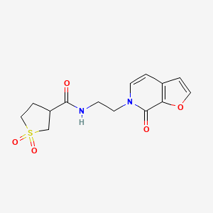 molecular formula C14H16N2O5S B2829721 N-(2-(7-oxofuro[2,3-c]pyridin-6(7H)-yl)ethyl)tetrahydrothiophene-3-carboxamide 1,1-dioxide CAS No. 2034373-98-1