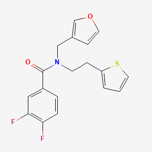 molecular formula C18H15F2NO2S B2829725 3,4-difluoro-N-(furan-3-ylmethyl)-N-(2-(thiophen-2-yl)ethyl)benzamide CAS No. 1421505-03-4