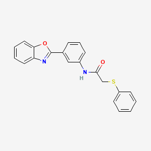 molecular formula C21H16N2O2S B2829729 N-(3-(benzo[d]oxazol-2-yl)phenyl)-2-(phenylthio)acetamide CAS No. 518007-99-3
