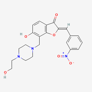 molecular formula C22H23N3O6 B2829732 (Z)-6-羟基-7-((4-(2-羟乙基)哌嗪-1-基)甲基)-2-(3-硝基苄亚)苯并呋喃-3(2H)-酮 CAS No. 896850-61-6