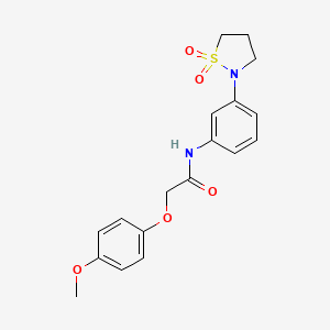 molecular formula C18H20N2O5S B2829744 N-(3-(1,1-dioxidoisothiazolidin-2-yl)phenyl)-2-(4-methoxyphenoxy)acetamide CAS No. 950474-54-1