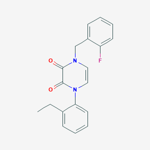 1-(2-Ethylphenyl)-4-[(2-fluorophenyl)methyl]pyrazine-2,3-dione
