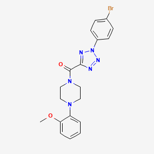 molecular formula C19H19BrN6O2 B2829751 (2-(4-bromophenyl)-2H-tetrazol-5-yl)(4-(2-methoxyphenyl)piperazin-1-yl)methanone CAS No. 1396782-76-5