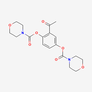 molecular formula C18H22N2O7 B2829756 2-Acetyl-4-morpholin-4-ylcarbonyloxyphenyl morpholine-4-carboxylate CAS No. 799257-97-9