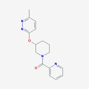 molecular formula C16H18N4O2 B2829758 (3-((6-Methylpyridazin-3-yl)oxy)piperidin-1-yl)(pyridin-2-yl)methanone CAS No. 2034250-79-6