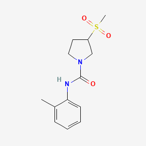 molecular formula C13H18N2O3S B2829762 3-(methylsulfonyl)-N-(o-tolyl)pyrrolidine-1-carboxamide CAS No. 1705270-41-2