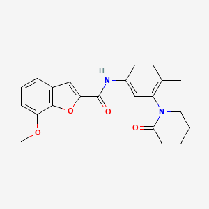 molecular formula C22H22N2O4 B2829766 7-methoxy-N-(4-methyl-3-(2-oxopiperidin-1-yl)phenyl)benzofuran-2-carboxamide CAS No. 1210024-93-3