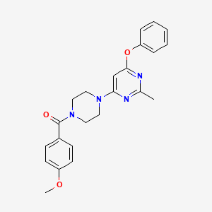 molecular formula C23H24N4O3 B2829769 (4-Methoxyphenyl)(4-(2-methyl-6-phenoxypyrimidin-4-yl)piperazin-1-yl)methanone CAS No. 946231-09-0