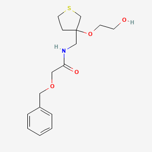 molecular formula C16H23NO4S B2829772 2-(benzyloxy)-N-((3-(2-hydroxyethoxy)tetrahydrothiophen-3-yl)methyl)acetamide CAS No. 2319638-21-4