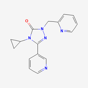 molecular formula C16H15N5O B2829782 4-cyclopropyl-1-(pyridin-2-ylmethyl)-3-(pyridin-3-yl)-1H-1,2,4-triazol-5(4H)-one CAS No. 1797224-17-9