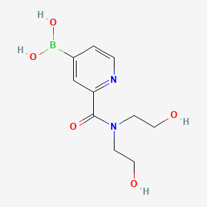 molecular formula C10H15BN2O5 B2829788 2-Bis(2-hydroxyethyl)carbamoylpyridine-4-boronic acid CAS No. 2377611-20-4