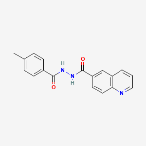 molecular formula C18H15N3O2 B2829797 N'-(4-methylbenzoyl)-6-quinolinecarbohydrazide CAS No. 900018-77-1