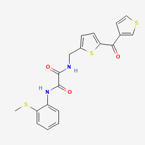 molecular formula C19H16N2O3S3 B2829809 N1-(2-(methylthio)phenyl)-N2-((5-(thiophene-3-carbonyl)thiophen-2-yl)methyl)oxalamide CAS No. 1797761-17-1