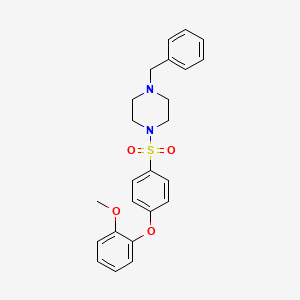 molecular formula C24H26N2O4S B2829815 1-Benzyl-4-[4-(2-methoxyphenoxy)benzenesulfonyl]piperazine CAS No. 670272-20-5