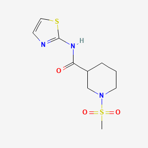 molecular formula C10H15N3O3S2 B2829818 1-(methylsulfonyl)-N-(thiazol-2-yl)piperidine-3-carboxamide CAS No. 942672-91-5