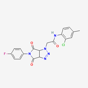 molecular formula C19H15ClFN5O3 B2829819 N-(2-chloro-4-methylphenyl)-2-(5-(4-fluorophenyl)-4,6-dioxo-4,5,6,6a-tetrahydropyrrolo[3,4-d][1,2,3]triazol-1(3aH)-yl)acetamide CAS No. 1052603-50-5
