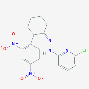 molecular formula C17H16ClN5O4 B2829825 6-氯-N-[(Z)-[2-(2,4-二硝基苯基)环己基亚甲基]氨基]吡啶-2-胺 CAS No. 672949-58-5