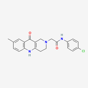 molecular formula C21H20ClN3O2 B2829833 N-(4-氯苯基)-2-(8-甲基-10-氧代-3,4-二氢苯并[b][1,6]萘啉-2(1H,5H,10H)-基)乙酰胺 CAS No. 1251550-69-2
